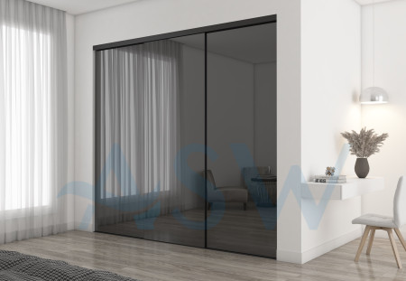 Frameless Sliding Wardrobe Doors Grey Mirror