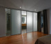 Slim Line Framed Sliding Wardrobe Doors Translucent Frosted Glass