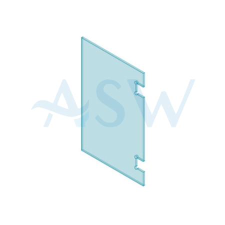 POLARIS Hinge Panel 12mm Clear Toughened Glass 1200H