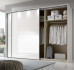 Frameless Sliding Wardrobe Doors Super white Glass With Horizontal Strips