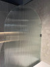 Frameless Shower Screen Fluted Glass Arched Fixed 2200H with Brackets