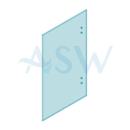 MASTER Clearglaze Frameless Hinge Panel 12mm Clear Toughened Channel Glass