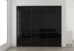 Fully Framed Sliding Wardrobe Doors Black Glass with Horizontal Strips