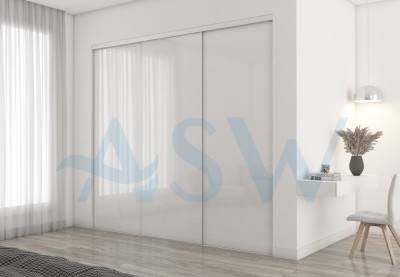Frameless Sliding Wardrobe Doors Super White Glass