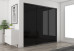 Slim Line Framed Sliding Wardrobe Doors Black Glass Finish