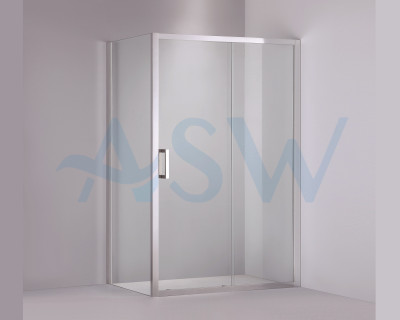 Semi Frameless Shower Screen Corner shape with Sliding Door 2000H adjustable