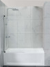 Frameless Shower Screen Pivot Swing Panel with curved corner Bathtub 1500H 6mm