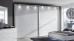 Frameless Sliding Wardrobe Doors Super white Glass With Horizontal Strips