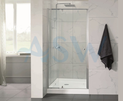 Semi Frameless Shower Screen wall to Wall With Pivot Door 2000H Adjustable
