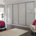 Slim Line Framed Sliding Wardrobe Doors Super White Glass
