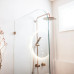 Frameless Shower Screen Fixed Free Standing Panel 2050H with Radius corner 200mm