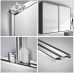 Frameless Sliding Wardrobe Doors Grey Mirror with Horizontal Strips