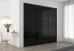 Frameless Sliding Wardrobe Doors Black Glass With Horizontal Strips