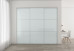 Frameless Sliding Wardrobe Doors Greenish White Glass With Horizontal Strips