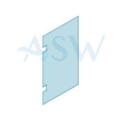 POLARIS Clearglaze Frameless Hinge Panel 12mm Clear Toughened Channel Glass 