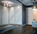 Slim Line Framed Sliding Wardrobe Doors Textured Marble Finish