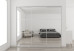 Slim Line Framed Sliding Wardrobe Doors Mirror With Horizontal Strips