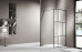Fully Framed Shower Screen Panel Black Frame 6 Sections 6mm 2000H with support arm