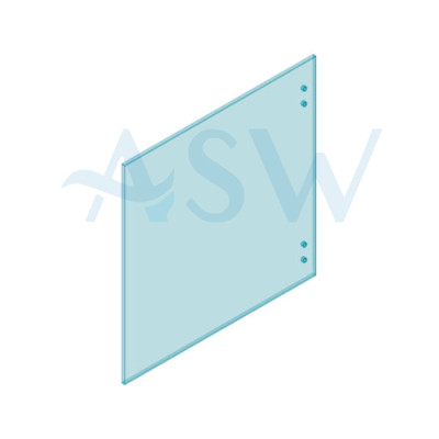 MASTER Hinge Panel 12mm Clear Toughened Glass 1200H