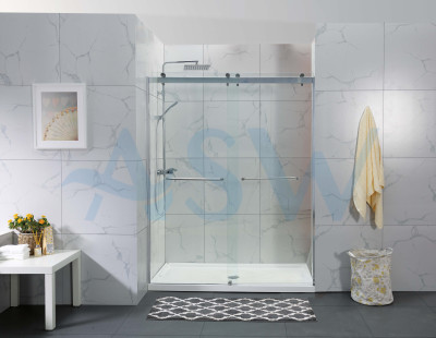 Frameless Shower Screen with Two By-Passing Sliding Doors 2000H