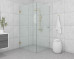Frameless Shower screen Corner Door hinged from wall & Infill & Return 2050H