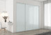 Frameless Sliding Wardrobe Doors Greenish White Glass Finish