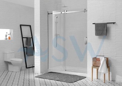 Frameless Shower Screen Wall to Wall Fixed & Sliding Door 2000H