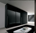 Frameless Sliding Wardrobe Doors Black Glass Finish