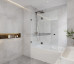 Frameless Shower Screen Hinge Panel & Door Bathtub 1500H pre-drilled glass