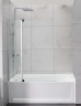 Frameless Shower Screen Fixed & Pivot panel Bathtub 1500H with Wall Channel