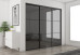 Fully Framed Sliding Wardrobe Doors Grey Mirror with Horizontal strips