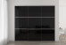 Frameless Sliding Wardrobe Doors Black Glass With Horizontal Strips
