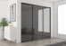 Slim Line Framed Sliding Wardrobe Doors Grey Mirror