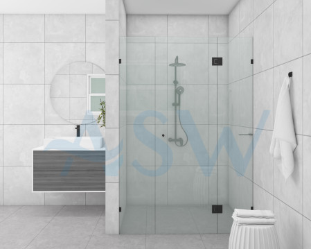 Frameless Shower Screen Wall to Wall Hinge Panel & Door & Infill 2000H pre-drilled holes glass