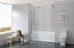 Frameless Shower Screen Pivot Swing Panel with curved corner Bathtub 1500H 6mm