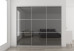 Slim Line Framed Sliding Wardrobe Doors Grey Mirror with horizontal strips