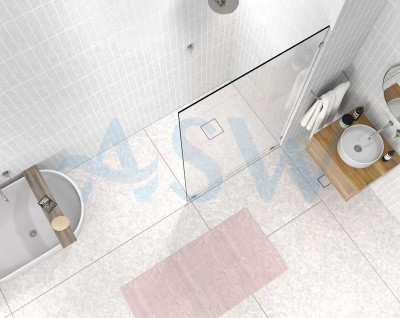 Frameless Shower Screen Fixed Free Standing Panel 2050H no holes glass