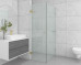 Frameless Shower Screen Corner Door hinged of wall & Return 2050H