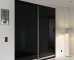 Slim Line Framed Sliding Wardrobe Doors Black Glass Finish