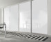 Slim Line Framed Sliding Wardrobe Doors Super White Glass