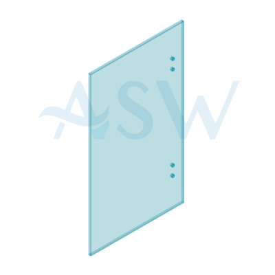 MASTER Clearglaze Frameless Hinge Panel 12mm Clear Toughened Channel Glass