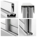 Slim Line Framed Sliding Wardrobe Doors Grey Mirror with horizontal strips