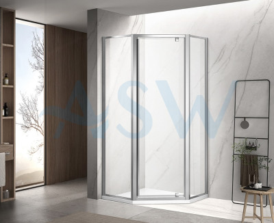 Fully Framed Shower Screen Diamond Shape With Pivot Door 2000H