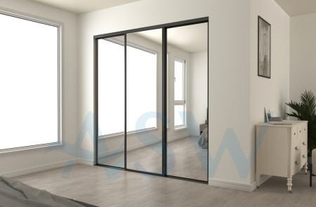 Fully Framed Sliding Wardrobe Doors Mirror Finish