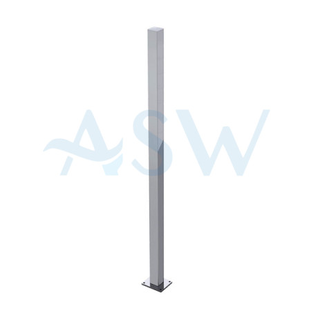 HEAVY DUTY Square 50.8mm POST with Base Plate 1300mm