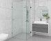 Frameless Shower Screen Corner Door hinged of wall & Return 2050H
