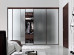 Slim Line Framed Sliding Wardrobe Doors Translucent Frosted Glass
