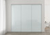 Frameless Sliding Wardrobe Doors Greenish White Glass Finish