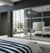 Slim Line Framed Sliding Wardrobe Doors Mirror With Horizontal Strips