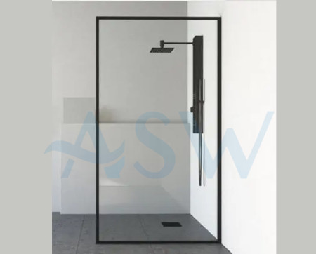 Fully Framed Shower Screen Panel Black Frame 10mm 2100H
